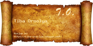 Tiba Orsolya névjegykártya